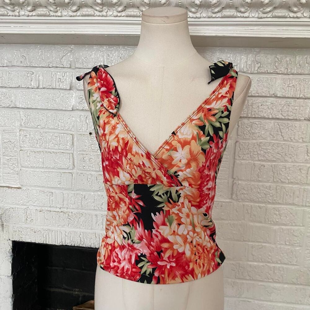 Vintage y2k floral print tank top